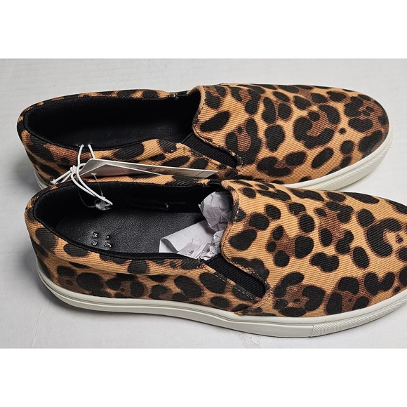 A New Day Reese Womens 6.5 Leopard Print Slip On Sneakers Memory Foam Brown New - Picture 2 of 12